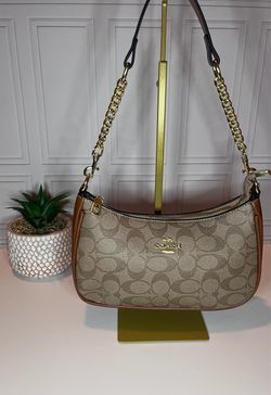 Coach Signature Shoulder Bag with Chain Strap