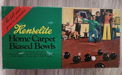 Vintage Henselite Home Carpet Biased Bowls Australian Indoor Game Set