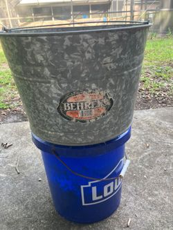 Vintage Galvanized Metal Buckets - Set of 2 (Behrens & Schlueter Mfg)