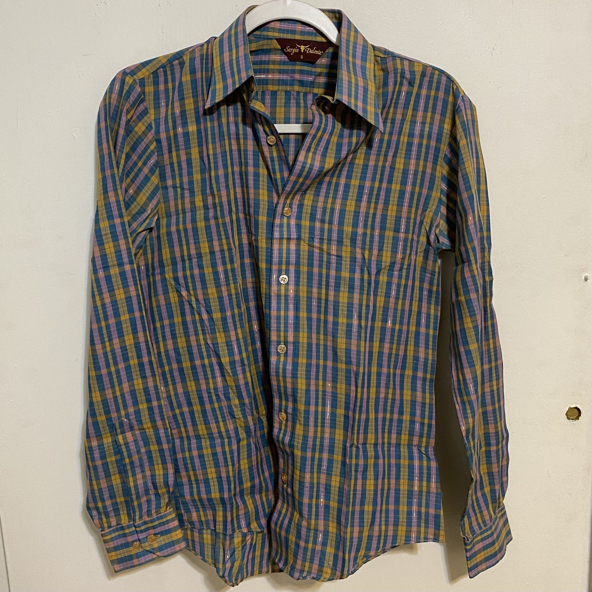 80s Vintage Sergio Valente Plaid Shirts, Set Of 2
