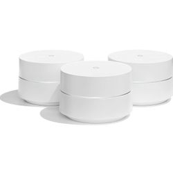 Google WiFi system, 3-Pack - Router Replacement for Whole Home Coverage (NLS-1304-25),White
