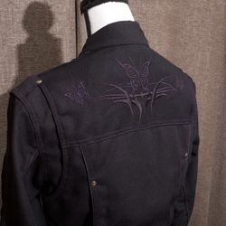 XS Womens Just Leather San Jose California Embroidered Motorcycle Jacket 