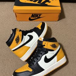 Nike Air Jordan 1 Retro High OG Taxi Yellow Toe (2022) Size 12