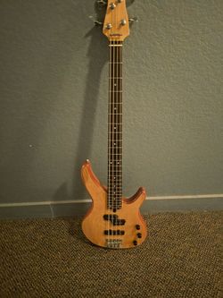 4-String Electric Bass Guitar Natural Wood Finish