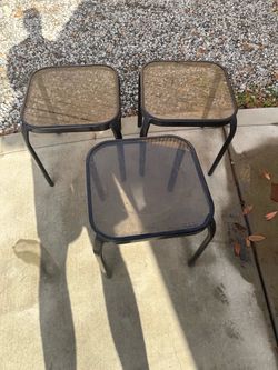 Glass outside end tables