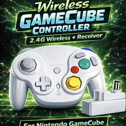 The Best Wireless Classic GameCube Controller 2.4G with Receiver (White)