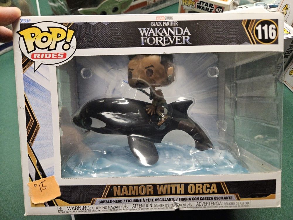 New Unopened Funko Pop Rides - Namor With Orca From Wakanda Forever
