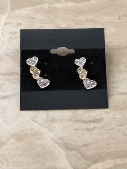 Brazilian gold filled two toned heart earrings 💕