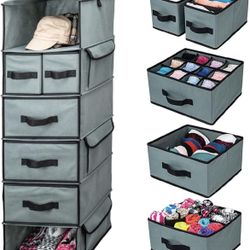 Hanging Closet Organizer and Storage Shelves - Wardrobe Clothes Organizer for Closet, Storage Organizer - Hanging Shelves for Closet Organization and 