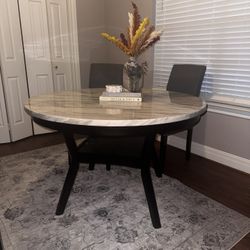 Round Marble Dining Table W/ Free Chairs