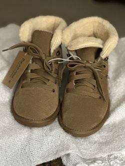 Bearpaw Wool Cognac Suede Bootie Boots - Brand New