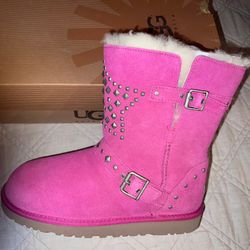 UGG ADRIANNA STARS PINK WINTER BOOTS SZ US 5 YOUTH