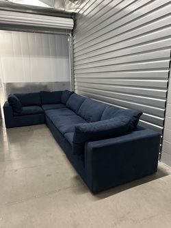 Down East navy blue sectional sofa