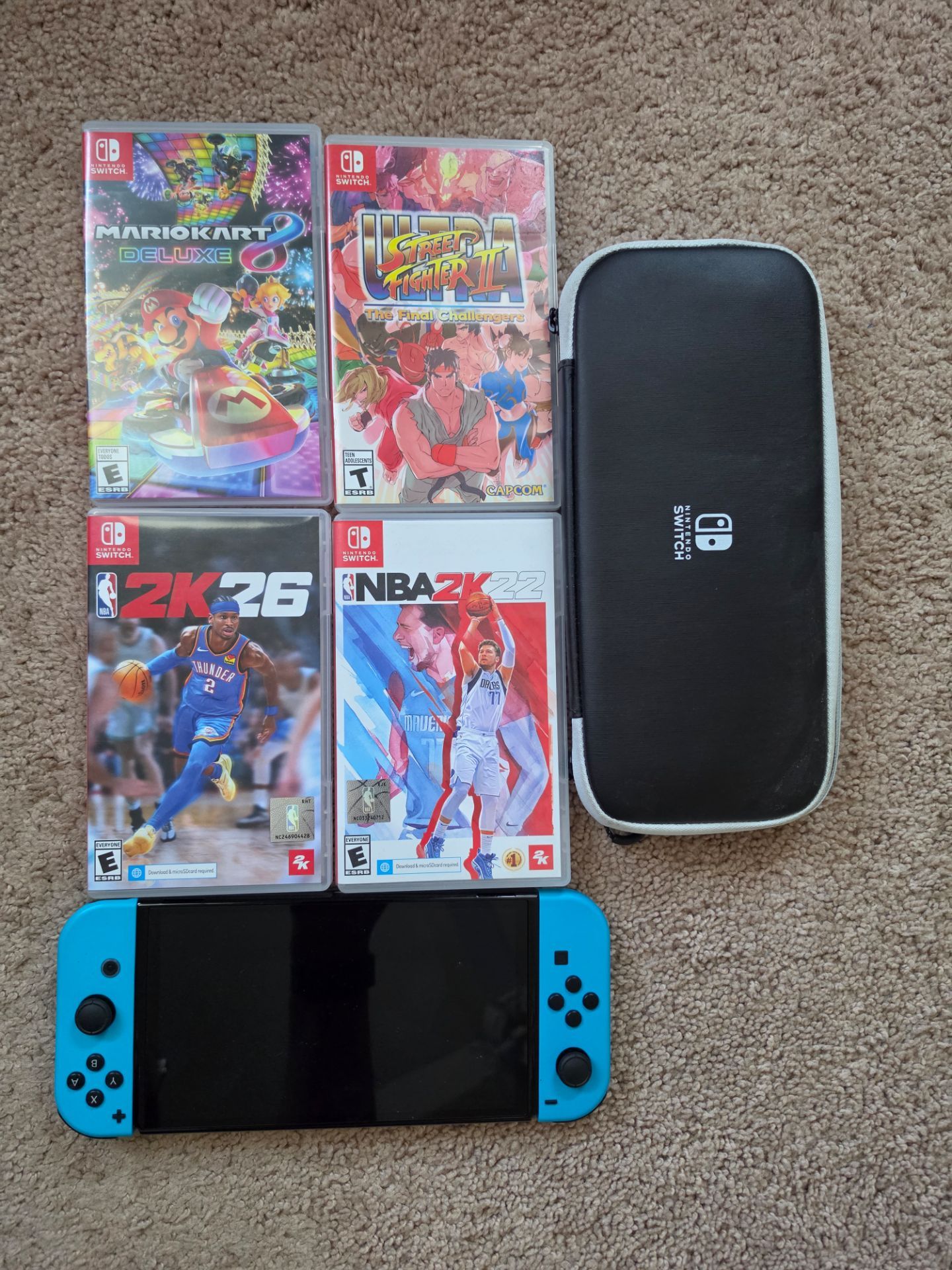 Nintendo Switch w/four games
