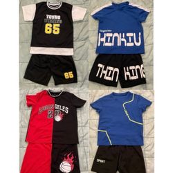 Boy Jersey Outfit Bundle 4 sets 6-7Y