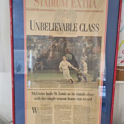 Mark McGwire Framed Newspaper