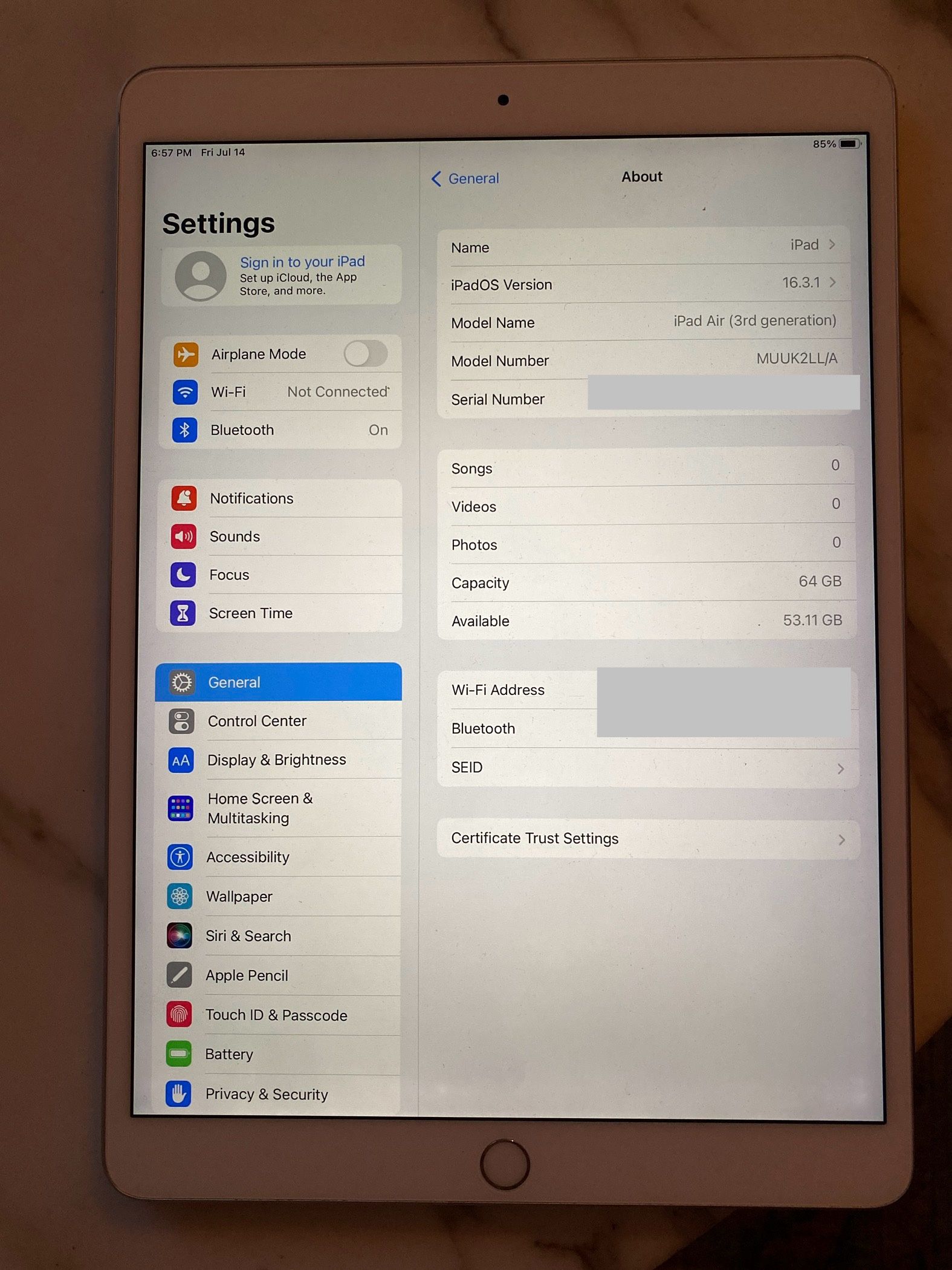 iPad Air 3rd Generation 64 GB