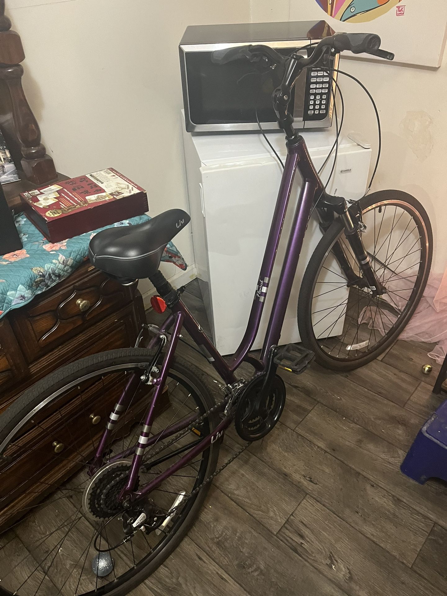 purple bike for sizes 5’4 - 6’4 heafty bike