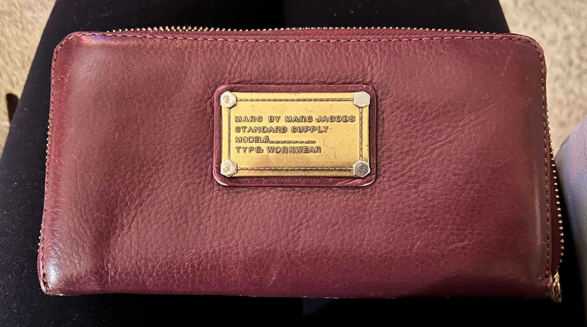 Marc By Marc Jacobs Maroon Leather Wallet 