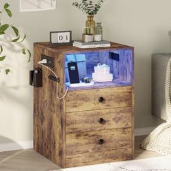 2 Night Stands With LED And Extras