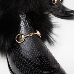 Brand New Black Patent Leather Shoe Boot