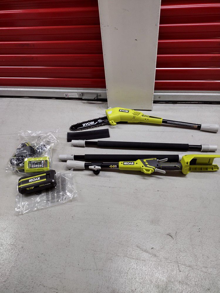Ryobi Polesaw 40v Comes With Battery And Charger 