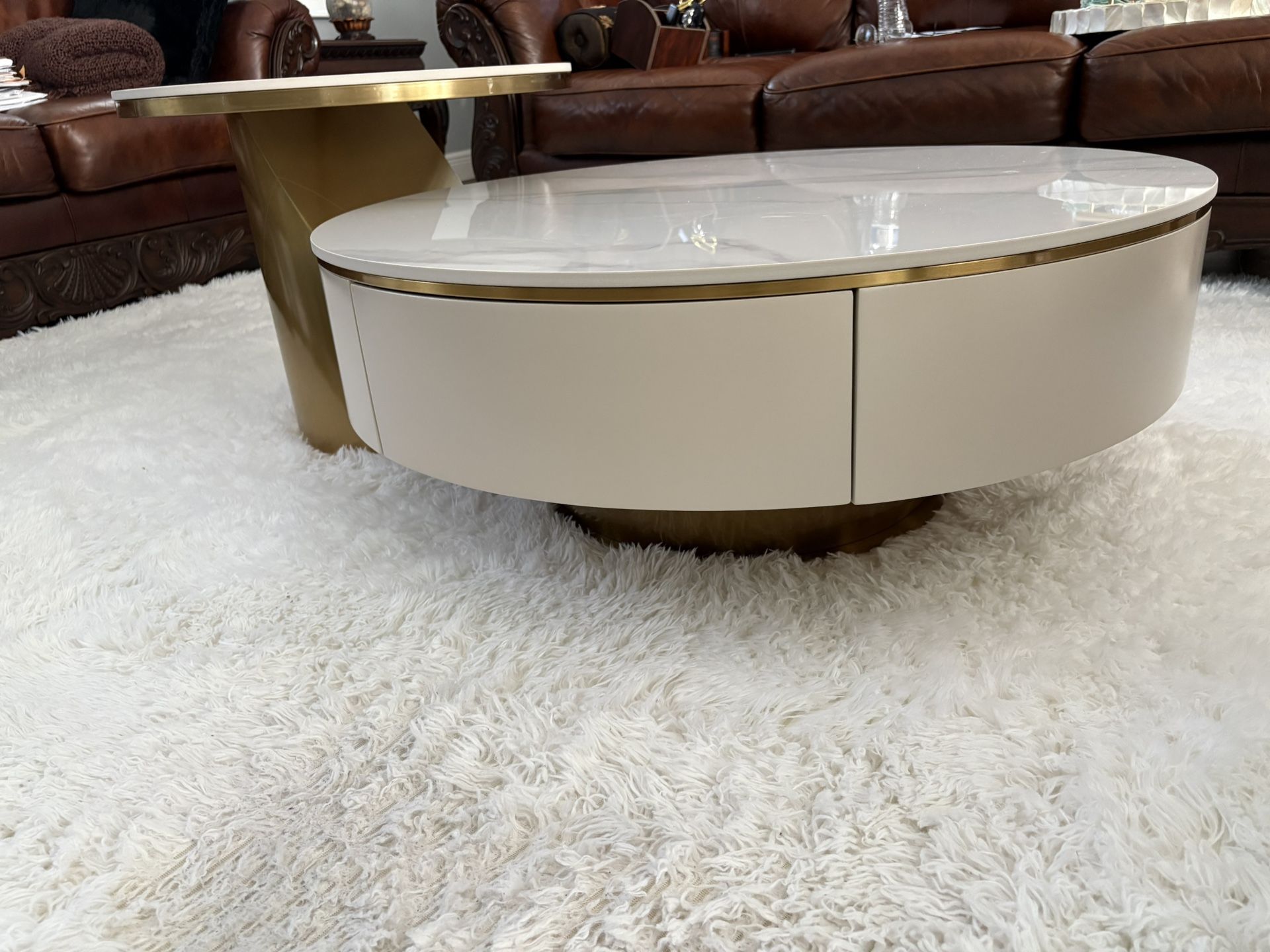 White And Gold Coffee Table