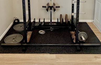 Complete Weight plate sets + 7ft barbell + curl bar