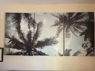 3d Palmtree Canvas Wall Art
