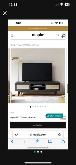 Mcm TV Stand Table 59’ Black New In Box