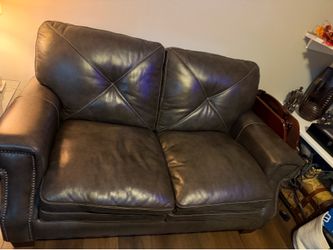 Leather loveseat