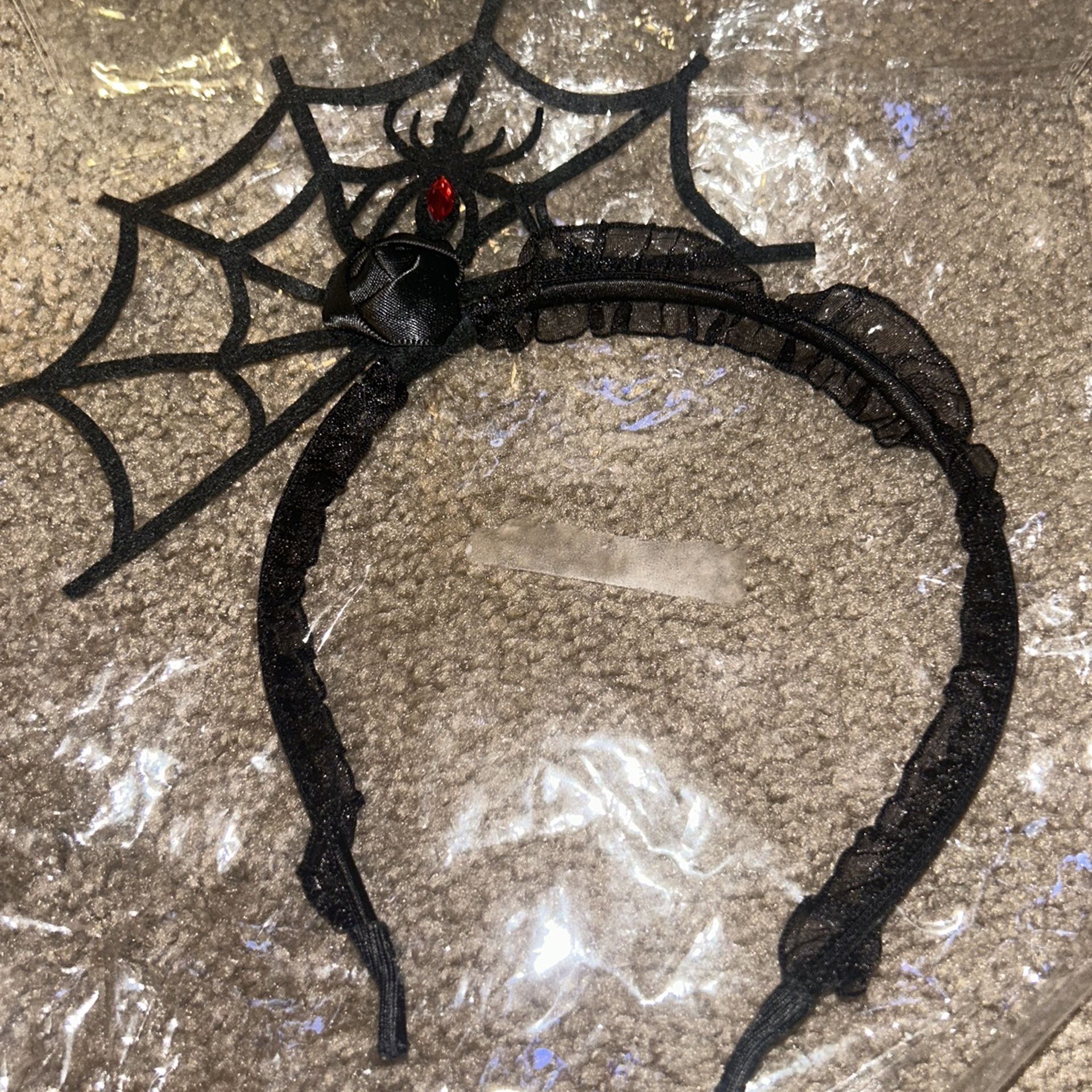 Headband W/ Spider, Web, Rose& Lace
