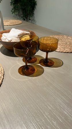 Vintage Amber Martini Glass 