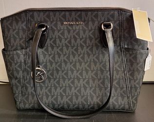 MK SIENNA BLACK MD TZ TOTE