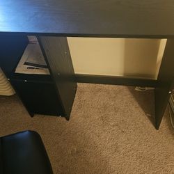 New Black Desk And Chair