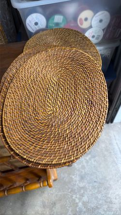 Oval Woven Rattan Placemats Set