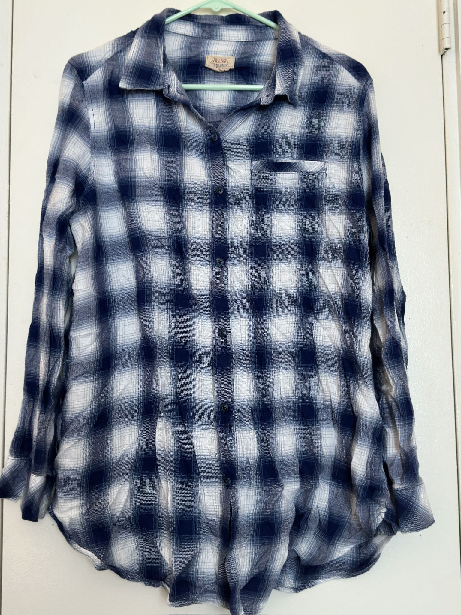 Boston Traders Navy and Cream Plaid Shirt