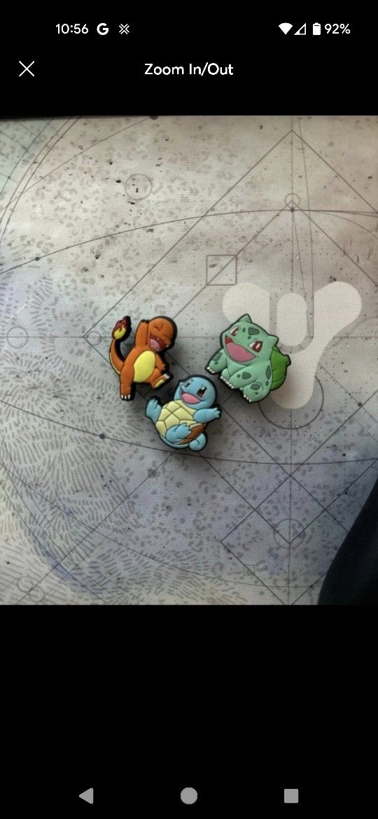 Authentic Crocs jibbitz Charm Starter Pokémon, Charmander, Squirtle, Bulbasaur