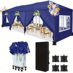 10x30 Heavy Duty Pop up Canopy Tent with 8 sidewalls Easy Up Commercial Outdoor Canopy Wedding Party Tents for Parties All Season 