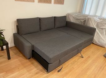 Free delivery - IKEA FRIHETEN Sleeper sectional w/storage Gray