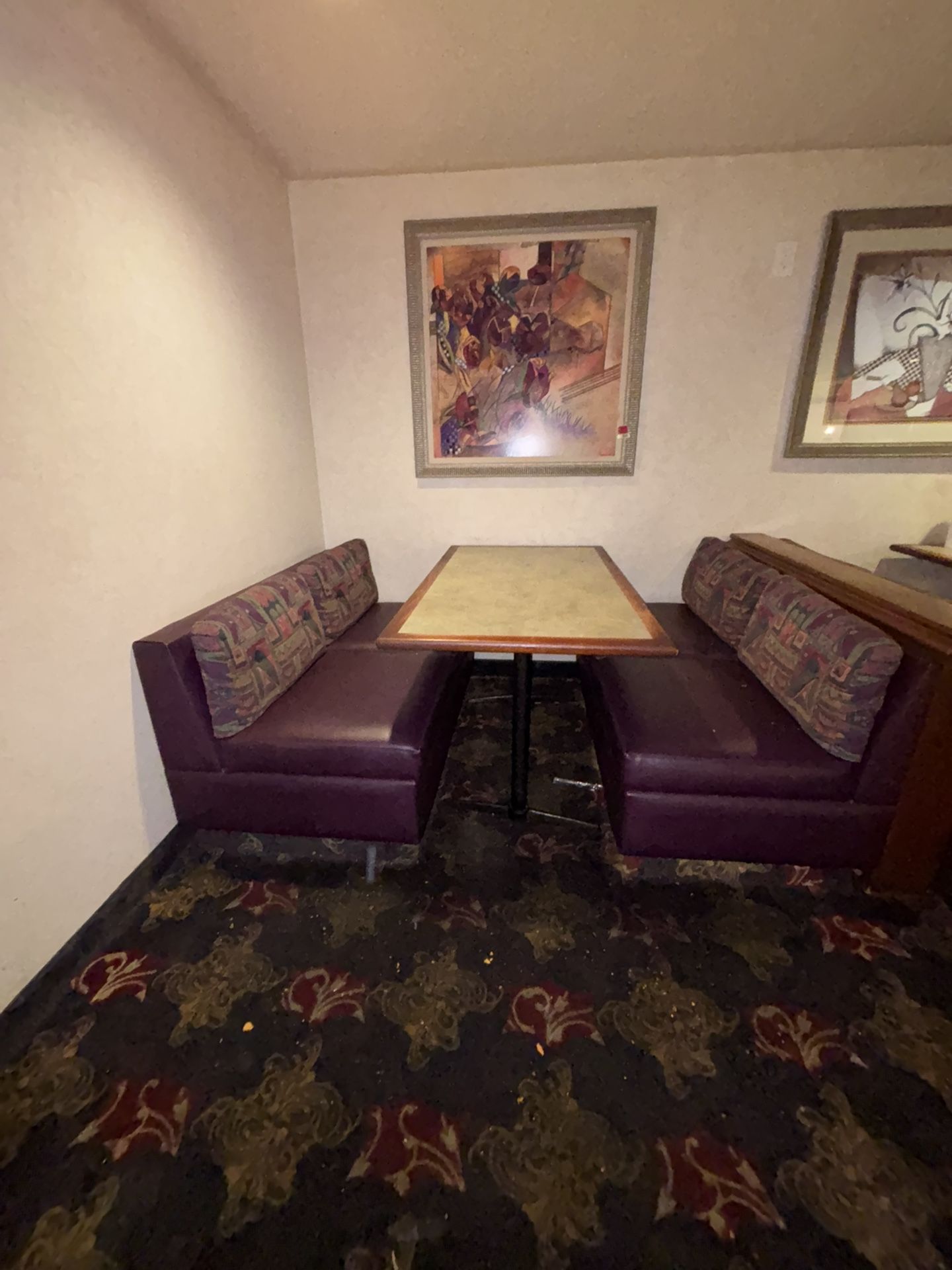Commercial restaurant seating booth