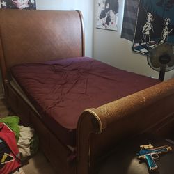 Full bed frame and mattress