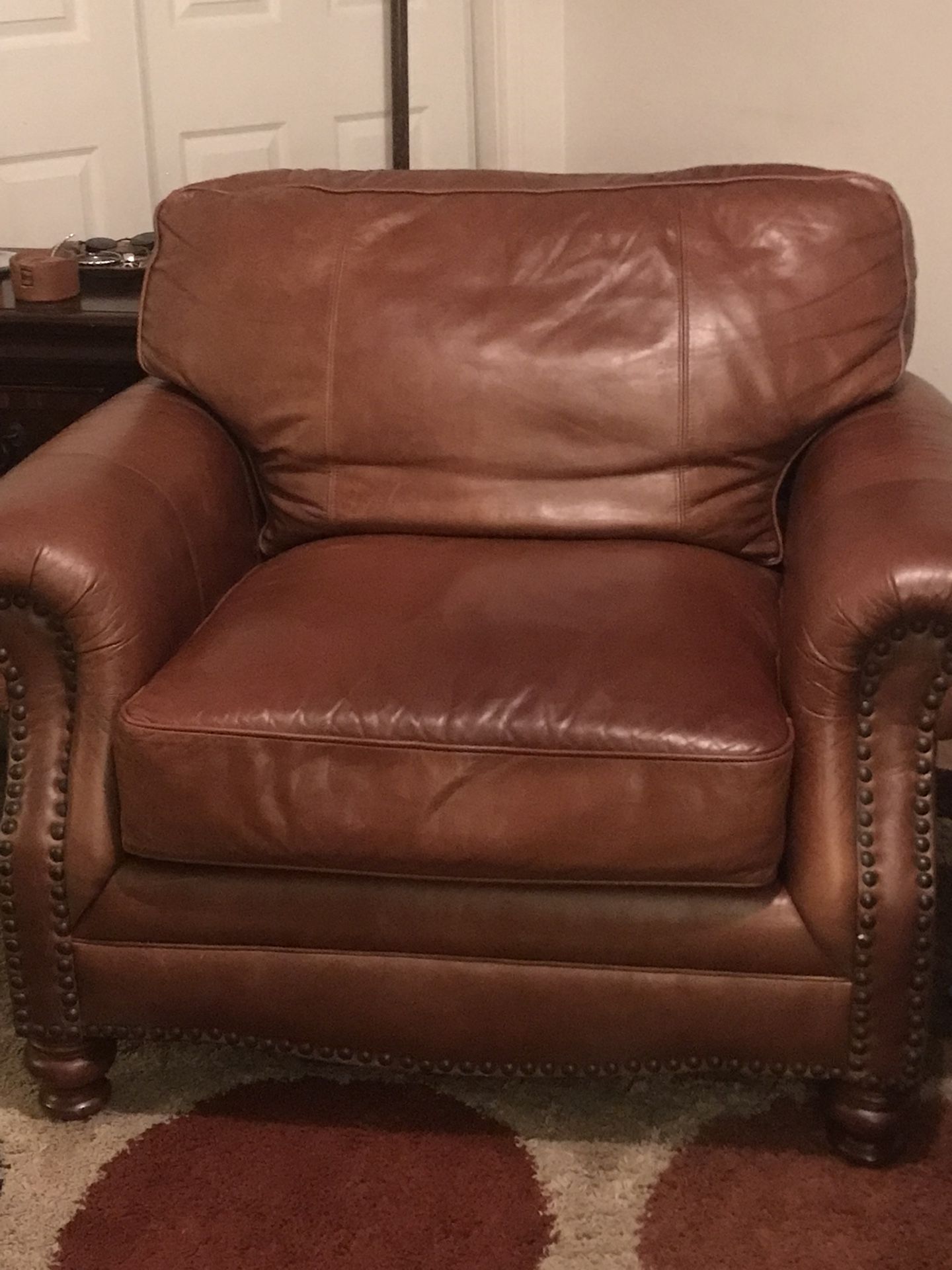 Beautiful Leather Oversized Chair $400