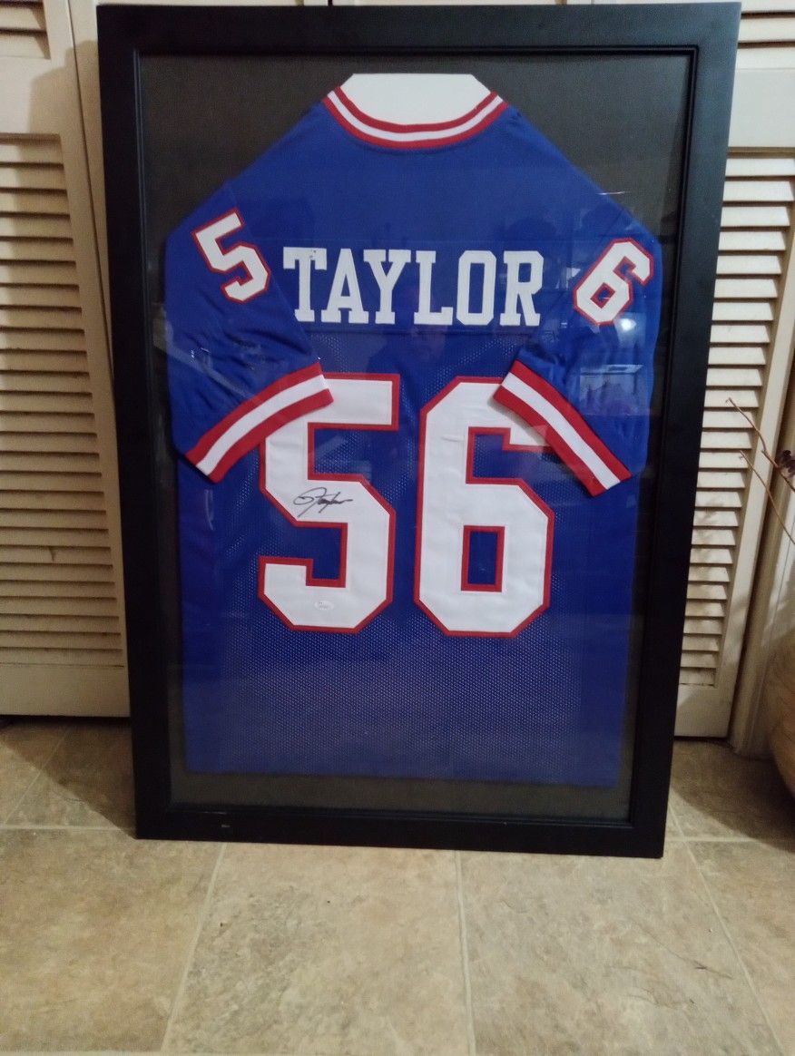 Lawrence Taylor Signed Frame Jersey With Certificate Of Authenticity JSA