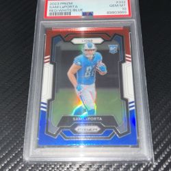 2023 Panini Prizm Sam LaPorta Red/White/Blue (RC) #332 PSA Gem Mint 10