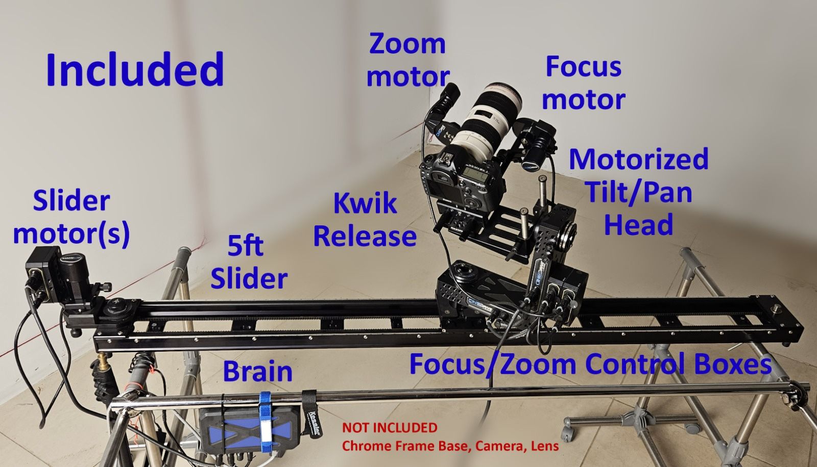 Kessler 5ft CineSlider + CineDrive 5-Axis Motion Control