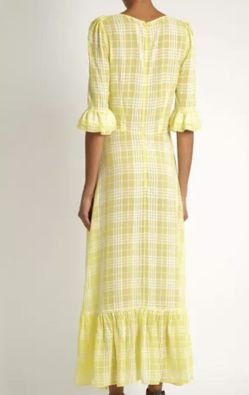 The Vampires Wife dreamy diaphanous Gloria maxi dress yellow size 10 UK