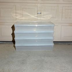 40 Quart Plastic Underbed Storage Bins, 4-Pack Clear