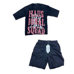Men's shirt and shorts outfit