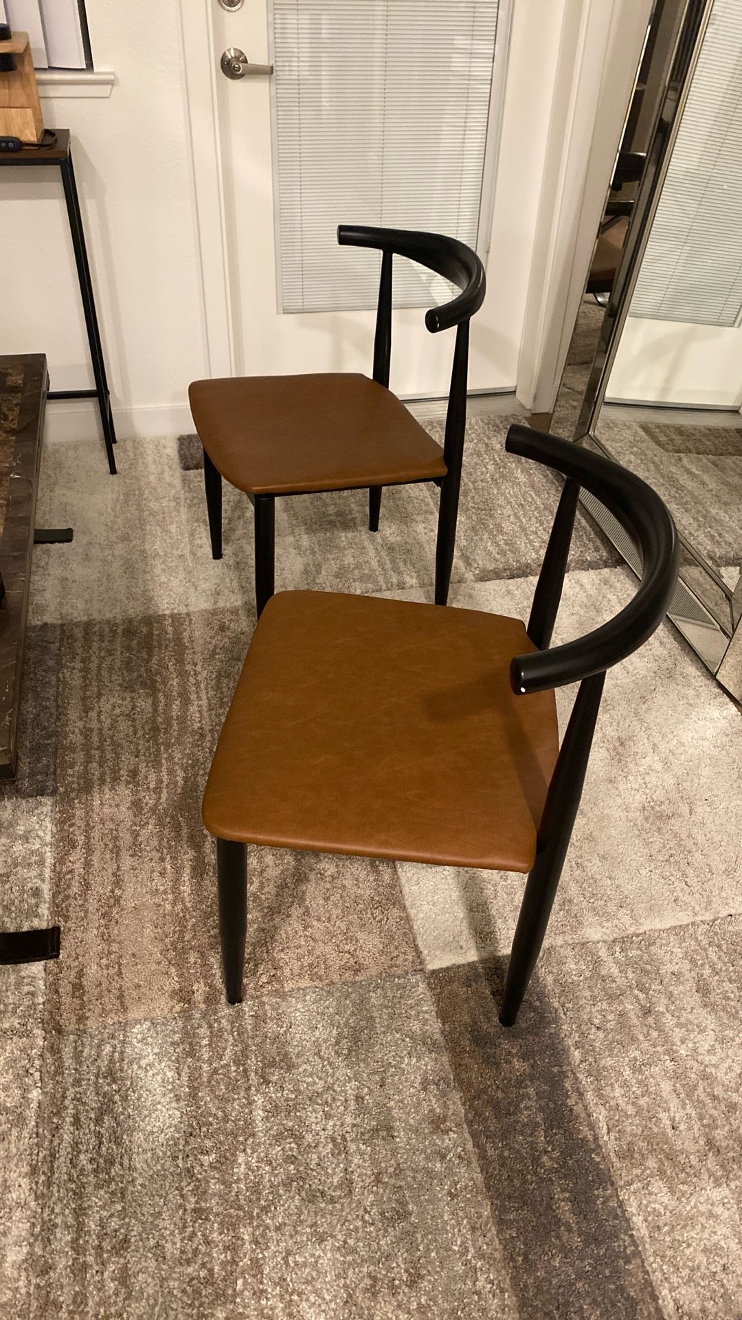 Two Metal Accent Chairs 